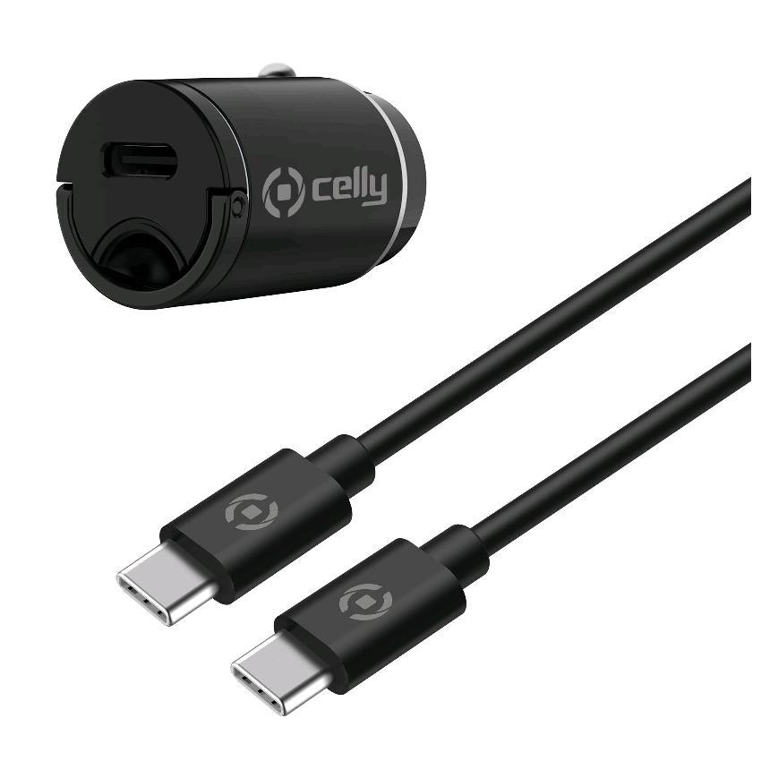 Celly CCMINITYPEC - 20W USB-C Car Charger+USB-C to …